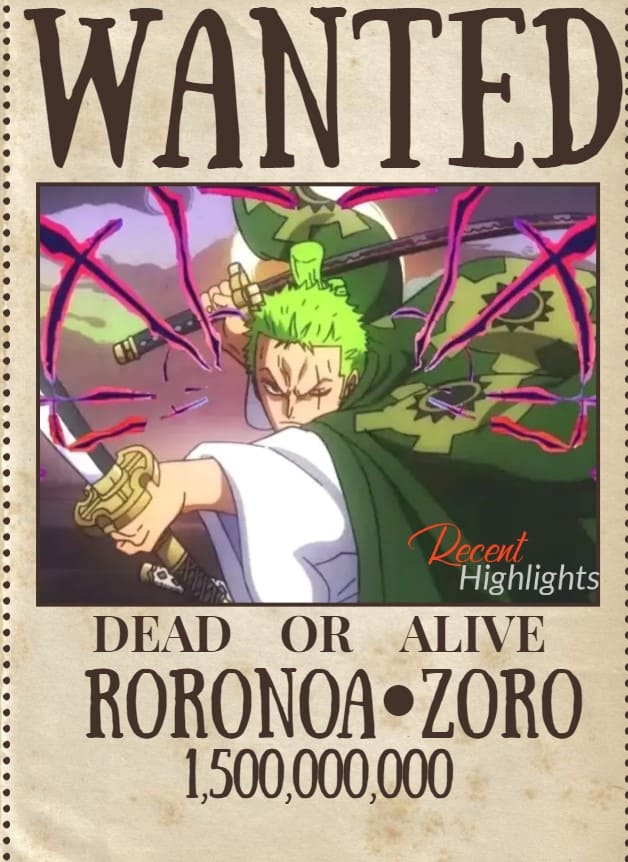 Zoro Bounty After Wano